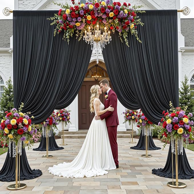 60×14ft Wrinkle Free Black Backdrop Curtain - Image 3