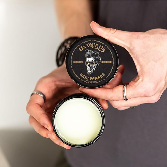 Fix Your Lid Hair Pomade for Men - Water Based Pomade Medium Hold High Shine - Easy to Wash Out - All Hair Types - 3.75oz