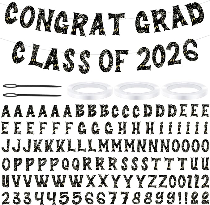 Kosiz 116 Pcs DIY Letter Custom Banner Customizable Banner Kit Graduation by Kosiz