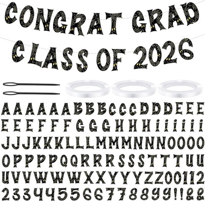 Kosiz 116 Pcs DIY Letter Custom Banner Customizable Banner Kit Graduation by Kosiz