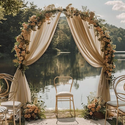 Nude Wedding Arch Draping Fabric Backdrop Drapes Sheer 6 Panels | 28.7"x20FT - Image 6