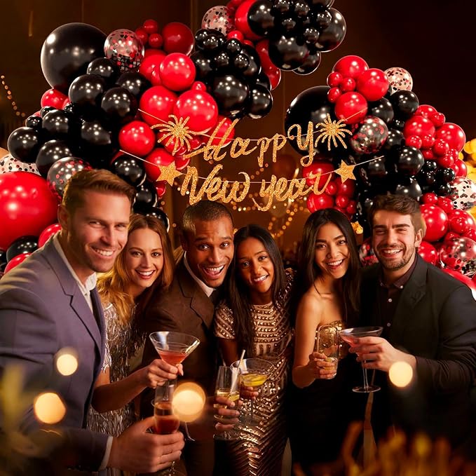 Red and Black Balloon Arch Garland Kit - Image 4