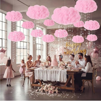 Marsui Artificial Cloud Props LED Hanging Pink Light String Fake Imitation 3D - Image 7