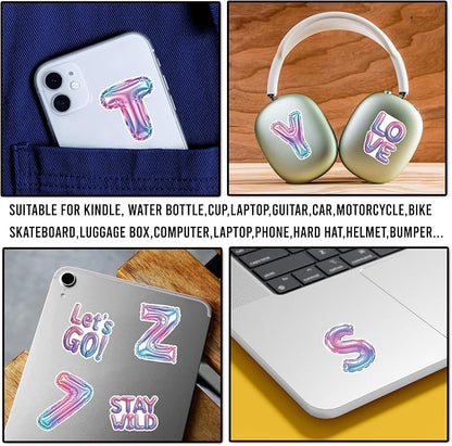 50 Pcs Balloon Letter Stickers Cute Alphabet Vinyl Decal Custom Phrase Sticker - Image 4