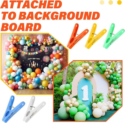 LemonRoad 50 Pack Colorful Balloon Arch Clips Plastic Spring Clamps - Image 5