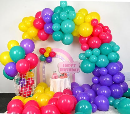 Pink Purple Blue Balloon Arch - Image 4