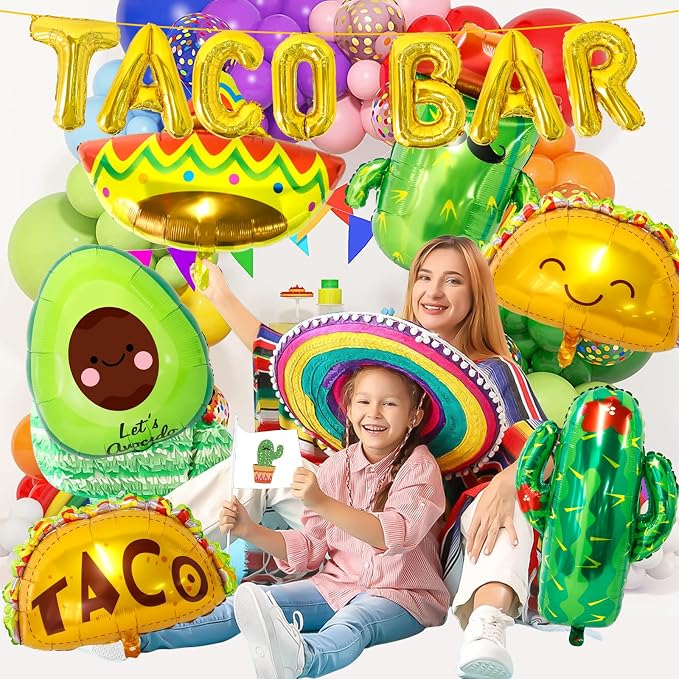 Taco Bar Decorations 13Pcs Mexican Fiesta Party balloons Taco Party Decorations - Image 6