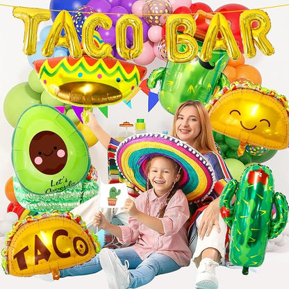 Taco Bar Decorations 13Pcs Mexican Fiesta Party balloons Taco Party Decorations - Image 6