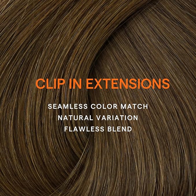 Full Shine Real Hair Extensions Clip in Human Hair Brown Clip in Extensions Light Brown Hair Extensions Real Human Hair Soft Straight 20 Inch 7 Pcs 120 G