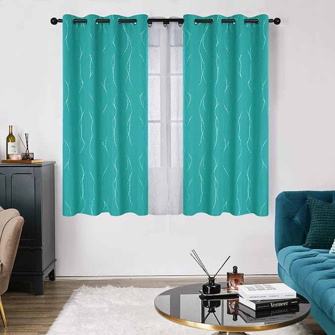 Deconovo Living Room Curtains 54 Inches Long, Thermal Insulated, Room Darkening - Image 2