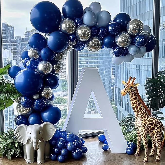 RUBFAC Blue Balloons Arch Kit Navy Blue Balloon Different Sizes 154pcs | Party - Image 6