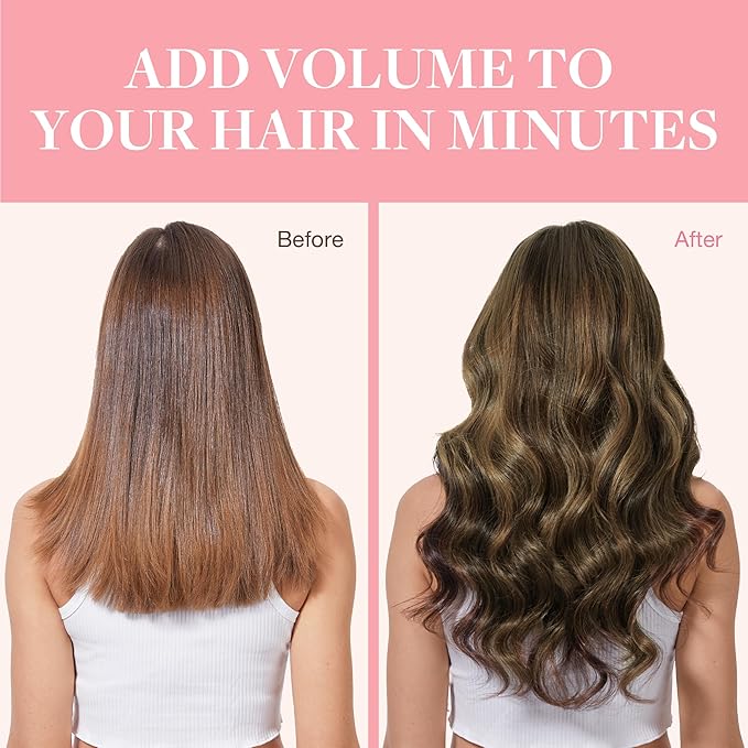 GOO GOO Clip in Hair Extensions Real Human Hair, Remy Human Hair Extensions Clip ins for Women, Natural Human Hair, 14inch 120g 7Pcs, 1D/2C/4E Chocolate Dip Color Melt