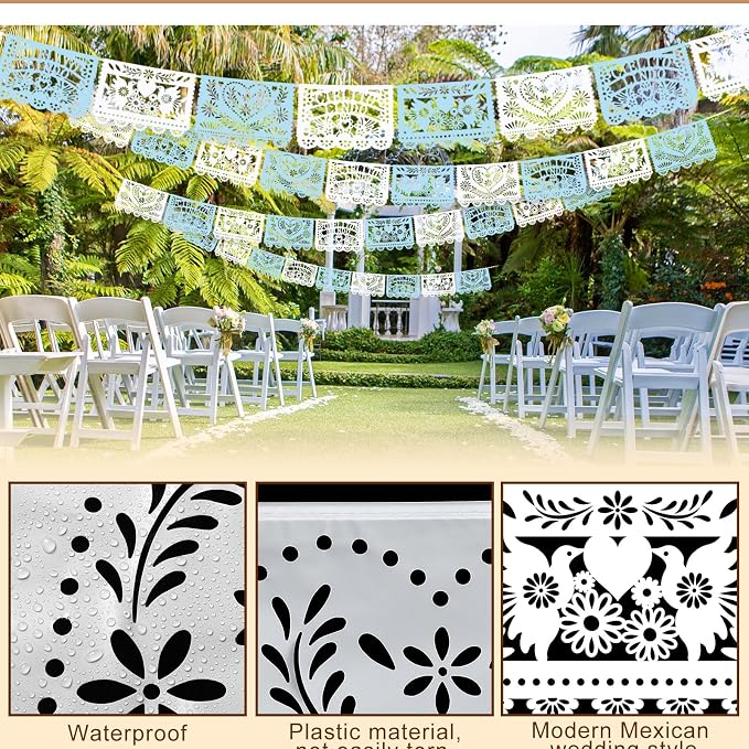 TaoBary 6 Pcs Papel Picado Mexican Wedding Cielito Lindo Party Decor 118 Feet - Image 3