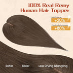 Rich Choices Human Hair Toppers for Women-100% Real Remy Hair Topper No Bang-Upgraded 150% Density 9 * 12CM Lace Base-Clip in Hairs Topper for Thinning Hairs-12Inch #2 Dark Brown