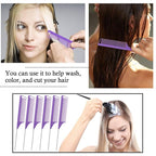Patelai 30 Pieces Rat Tail Combs Bulk, Hair Teasing Fine Tooth Pintail Combs Braiding Hair Styling Tools with Steel Pin for Stylists Salon Teasing Sectioning Coloring Detangling(Purple)