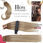 Moresoo Light Brown Balayage Clip in Hair Extensions Human Hair Remy Light Brown to Medium Blonde Ombre Clip in Extensions for Short Thin Hair Straight 80g/5pcs 12inch