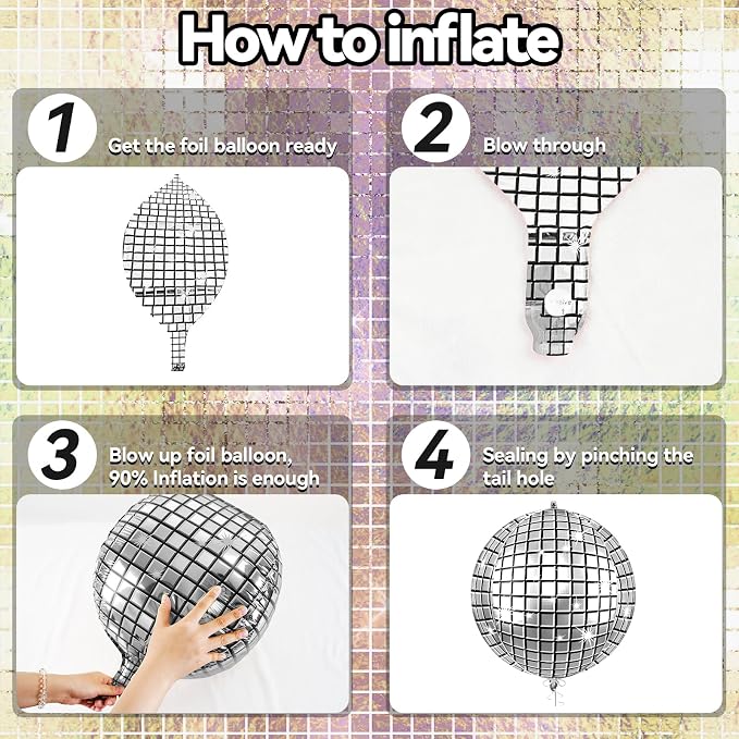 6pcs 22 Inch Multicolor Disco Ball Balloons - Image 9