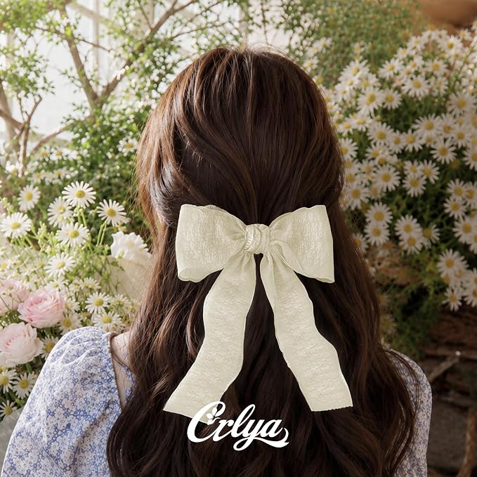 White Ruffle Ribbon, 1-1/2 Inch x 10 Yards Chiffon Silk Ribbons | Crinkle ribbon - Image 5