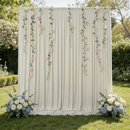 30ftx10ft Wrinkle Free Beige Backdrop Curtains - Image 7