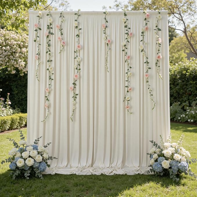 20ftx10ft Wrinkle Free Beige Backdrop Curtains - Image 7