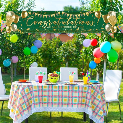 Graduation Decoration Banner Green and Gold Graduation 2026 Banner Sign Gold - Image 3