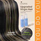 DOORES Clip in Hair Extensions Real Human Hair, Balayage Natural Black to Light Blonde 18 Inch 135g 7pcs, Extensions Real Remy Clip ins Natural Thick Weft for Women