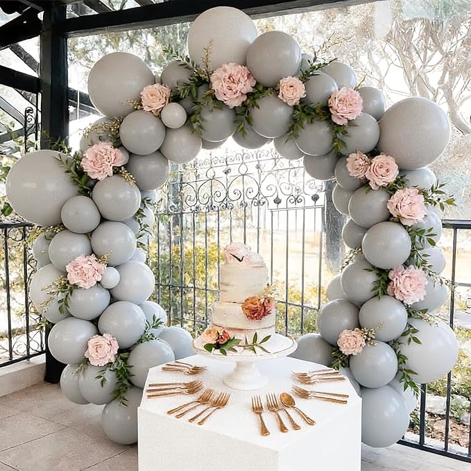 50pcs Gray Balloons, 12inch Matte Grey Balloons - Image 3