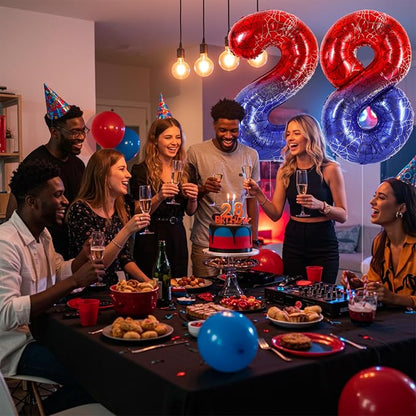40 Inch Red Blue Number 2 Balloon - Image 4