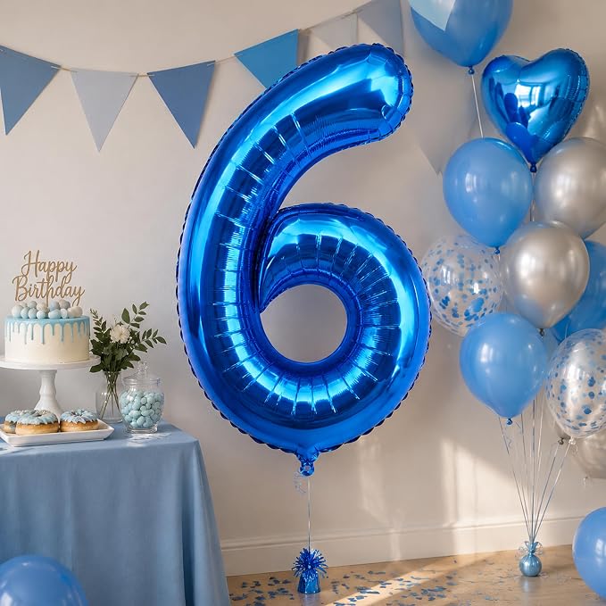 Navy Blue Number 6 Balloons 40 Inch - Image 5
