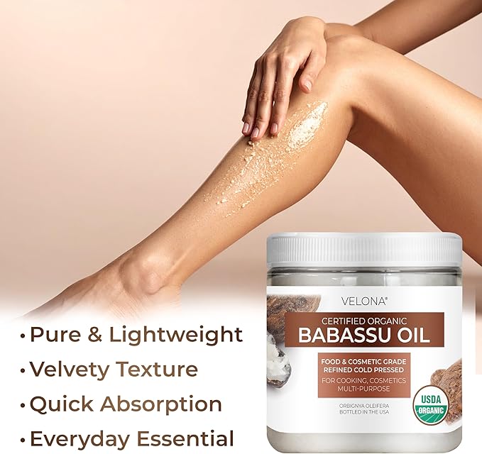 velona Babassu Oil USDA Certified Organic - 8 Fl Oz | 100% Pure and Natural Carrier Oil | Refined, Cold Pressed | Face, Hair, Body & Skin Care and Cooking | Use Today - Enjoy Results…