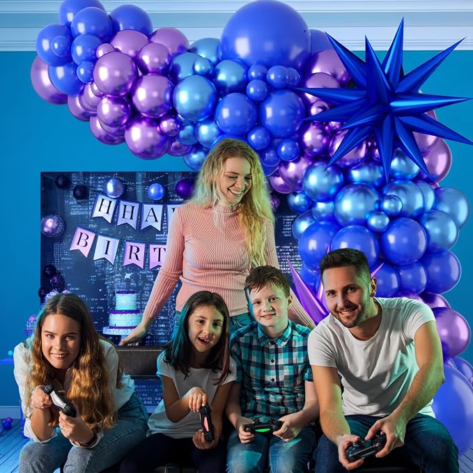 Purple Blue Balloon Arch Kit, Metallic Purple and Blue Balloons Garland Kit - Image 5