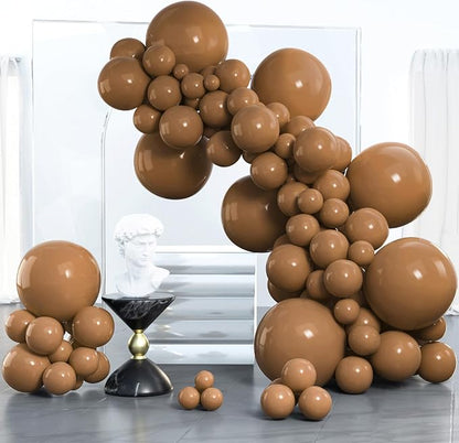 PartyWoo Brown Balloons 100pcs Boho Coffee Tan Fall Color 18 12 10 5 Inch | 18 by PartyWoo