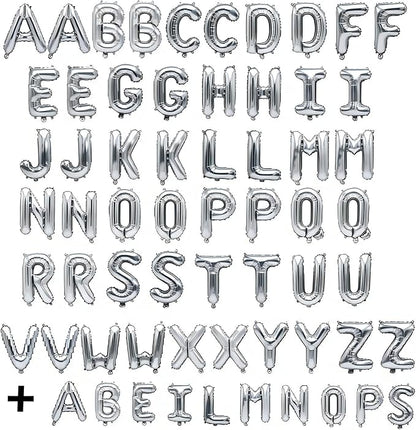 62 Pcs Silver Letter Balloons, Custom 2 Set A-Z Set - Image 2