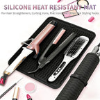 Heat Mat for Curling Iron, Oversize Silicone Resistant Mat for Hair Tools, Hot Pad for Hair Straightener, Flat Irons and Hot Hair Styling Tools Home Travel Gym Salon (15.7" x 11.8")