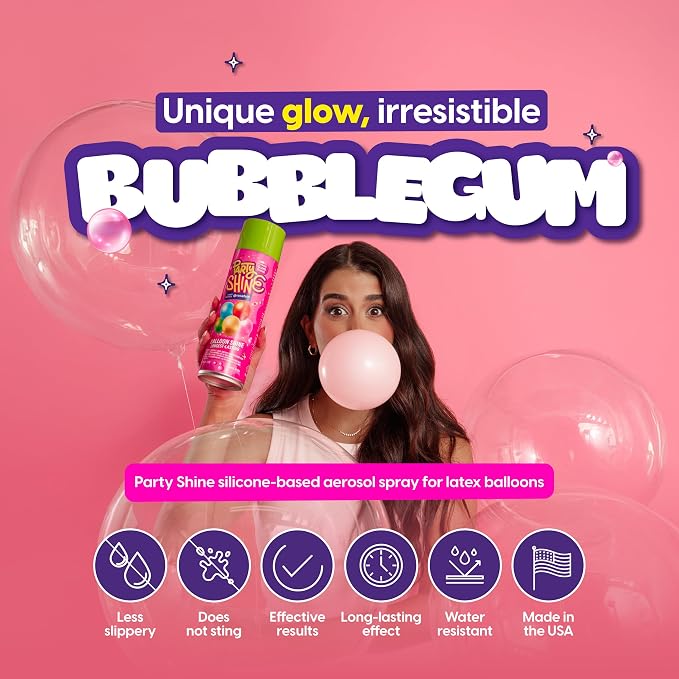 Party Shine Bubble Gum Balloon Shine Spray, Silicone Spray - Image 2