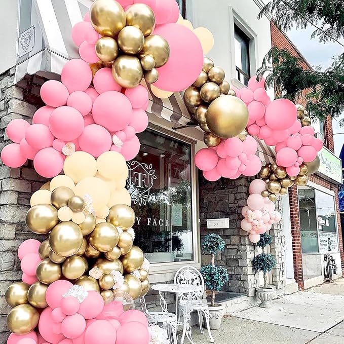 Blush Pink Neutral Gold Balloon Arch Kit - Image 4