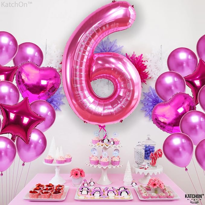 KatchOn Giant Hot Pink 6 Balloon Number - Image 7