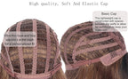 Ombre Brown Wavy Wigs With Bangs, Medium Long Synthetic Hair Replacement Wigs for Daily Use, 18 Inch