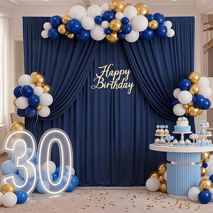 10ft x 8ft Wrinkle Free Navy Blue Backdrop Curtains - Image 5