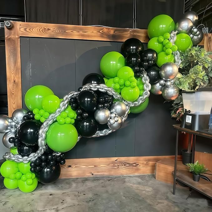 Green and Black Balloons, Gamer Latex Balloon - Image 8