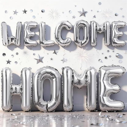 40 Inch Silver WELCOME HOME Letter Balloon by Togvu