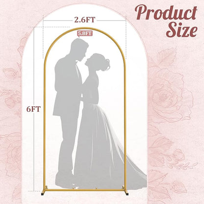 6FT Arch Backdrop Stand, Metal Gold Wedding Arch Frame | - Image 7