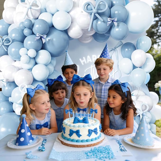110pcs Blue Bow Balloon Garland Arch Kit - Image 4