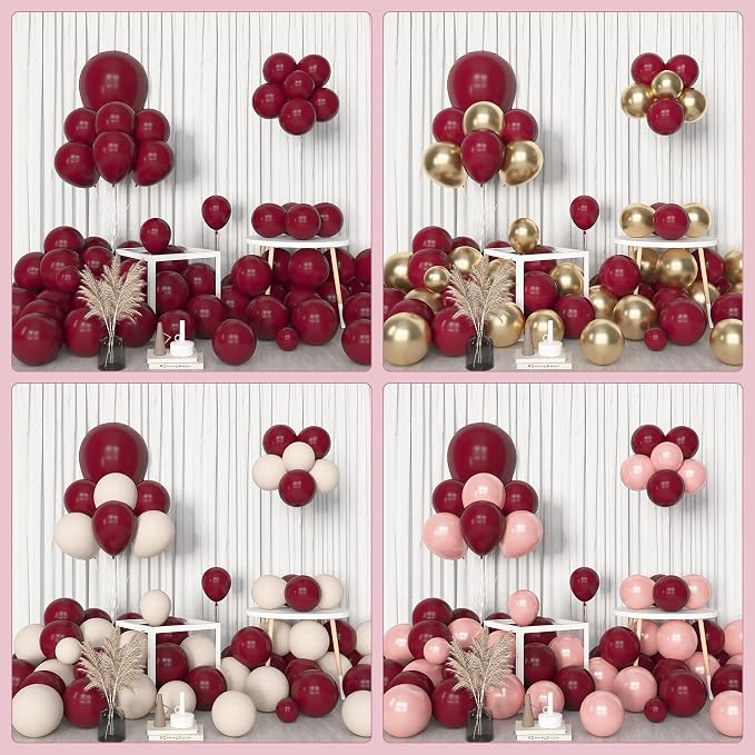 Amandir 153pcs Burgundy Balloons Arch Garland Kit Different Sizes | 18 12 10 5 - Image 4