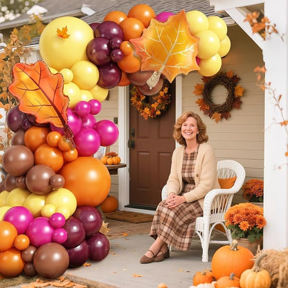 Fall Orange Red Brown Balloons Garland Arch Kit - Image 6