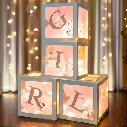 Uptotop Baby Shower Decorations Clear Balloon Blocks by Uptotop