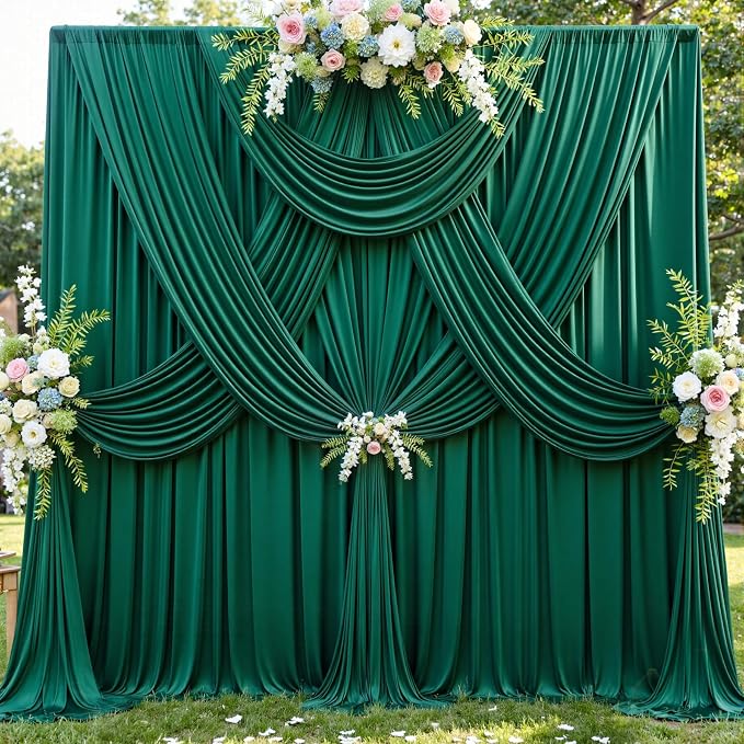 50ft×12ft Forest Green Backdrop Curtains - Image 2