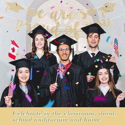 2026 Graduation Decorations Pre-Strung Blingbling We Are So Proud of You Banner - Image 5
