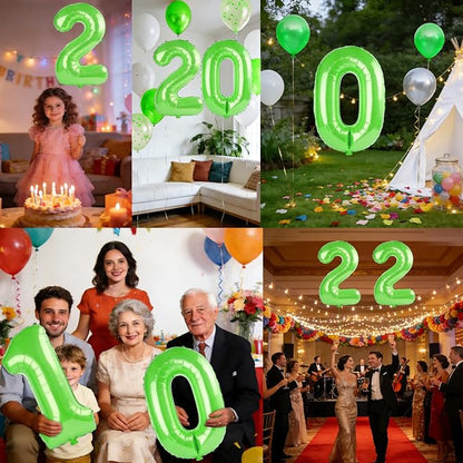 40 Inch Number 2 Balloons for 2nd Birthday Party Decorations, 0-100 Fruit Green - Image 7