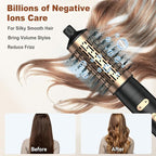 Hair Dryer Brush, 4 in 1 Rotating Round Hot Air Spin Brush Set Negative Ionic Professional Blow Dryer with Detachable Brush(2" & 1.5"), 3 Heats and 2 Speeds Rotating Blow Dryer Brush